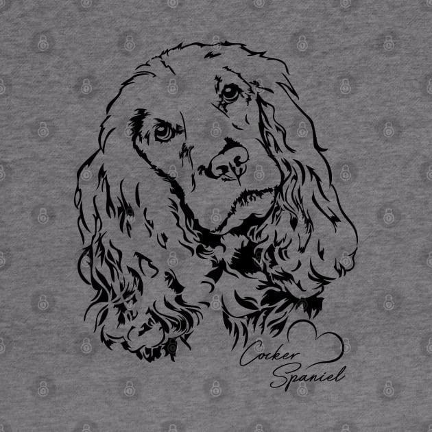 Funny Proud English Cocker Spaniel dog portrait by wilsigns